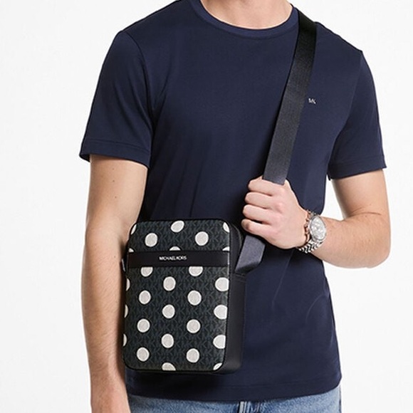 Michael Kors Cooper Polka Dot Signature Logo Flight Bag - Picture 1 of 12